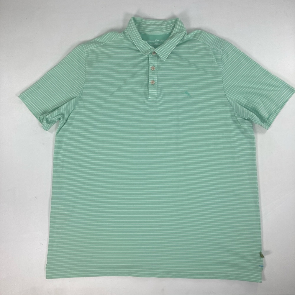 Tommy Bahama IslandZone Polo Shirt Mens XXL /TTG Green Solid Knit Soft Casual - Picture 1 of 15